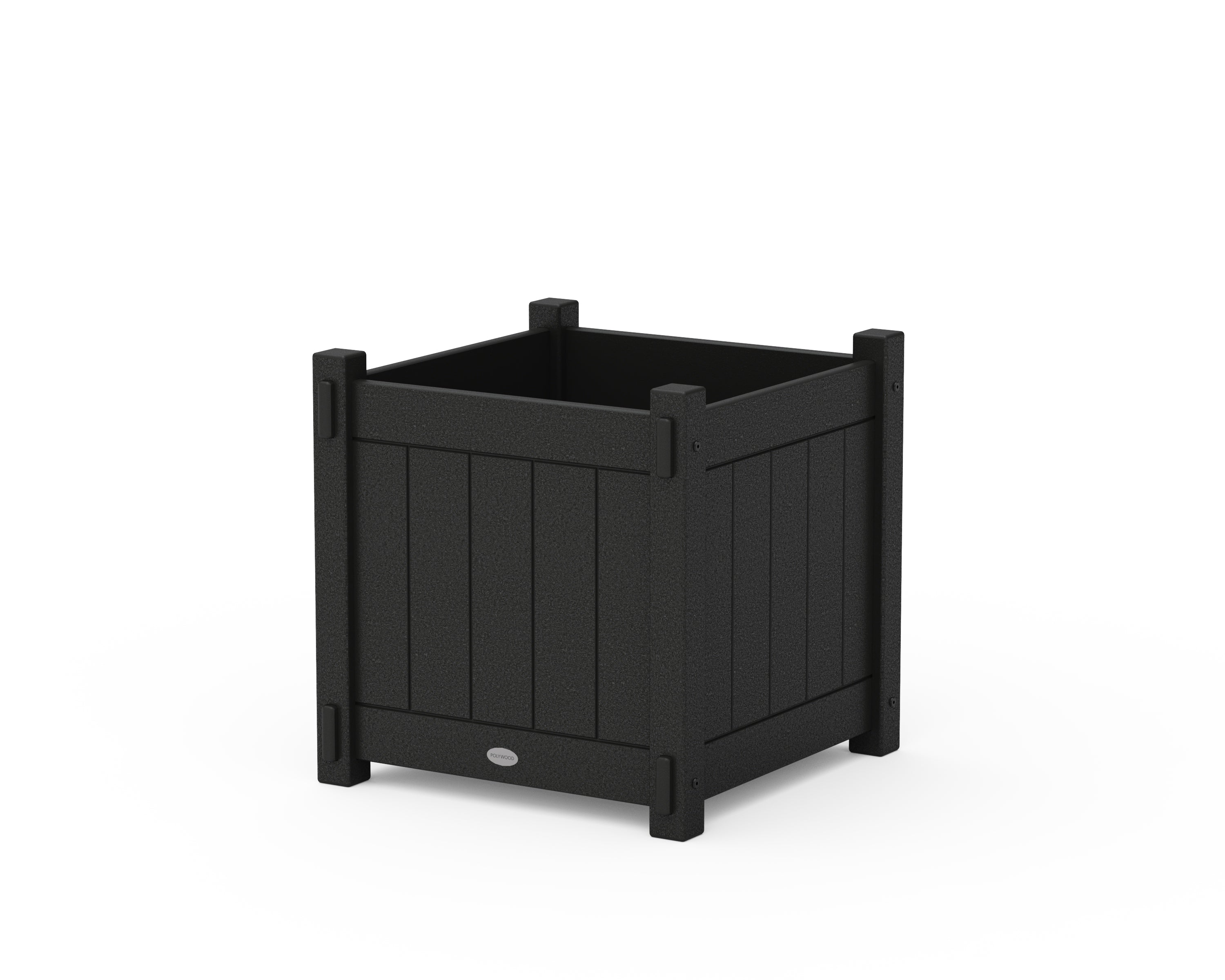 POLYWOOD® Vineyard Large Square Planter Box in Black