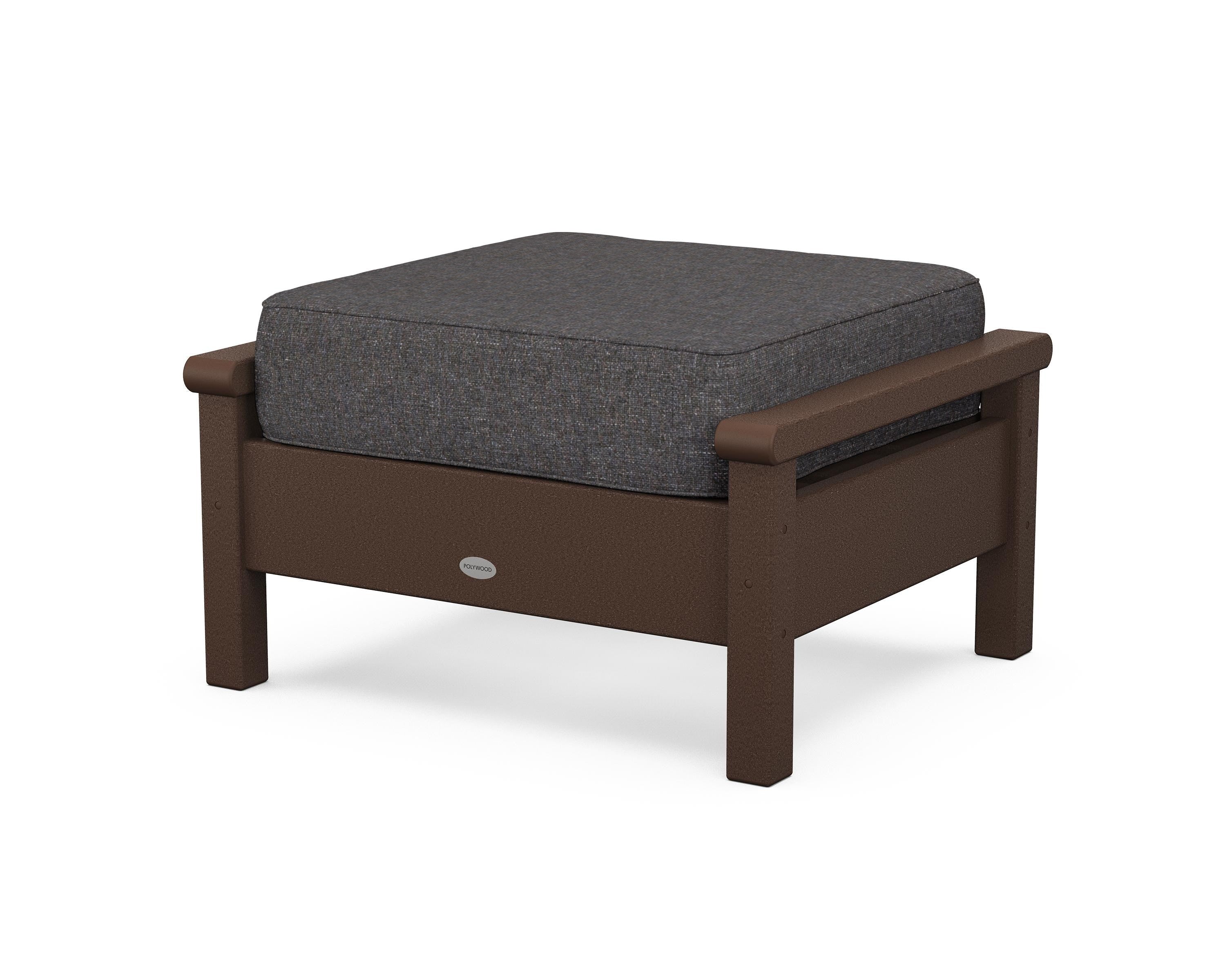 POLYWOOD® Harbour Deep Seating Ottoman in Mahogany / Ash Charcoal