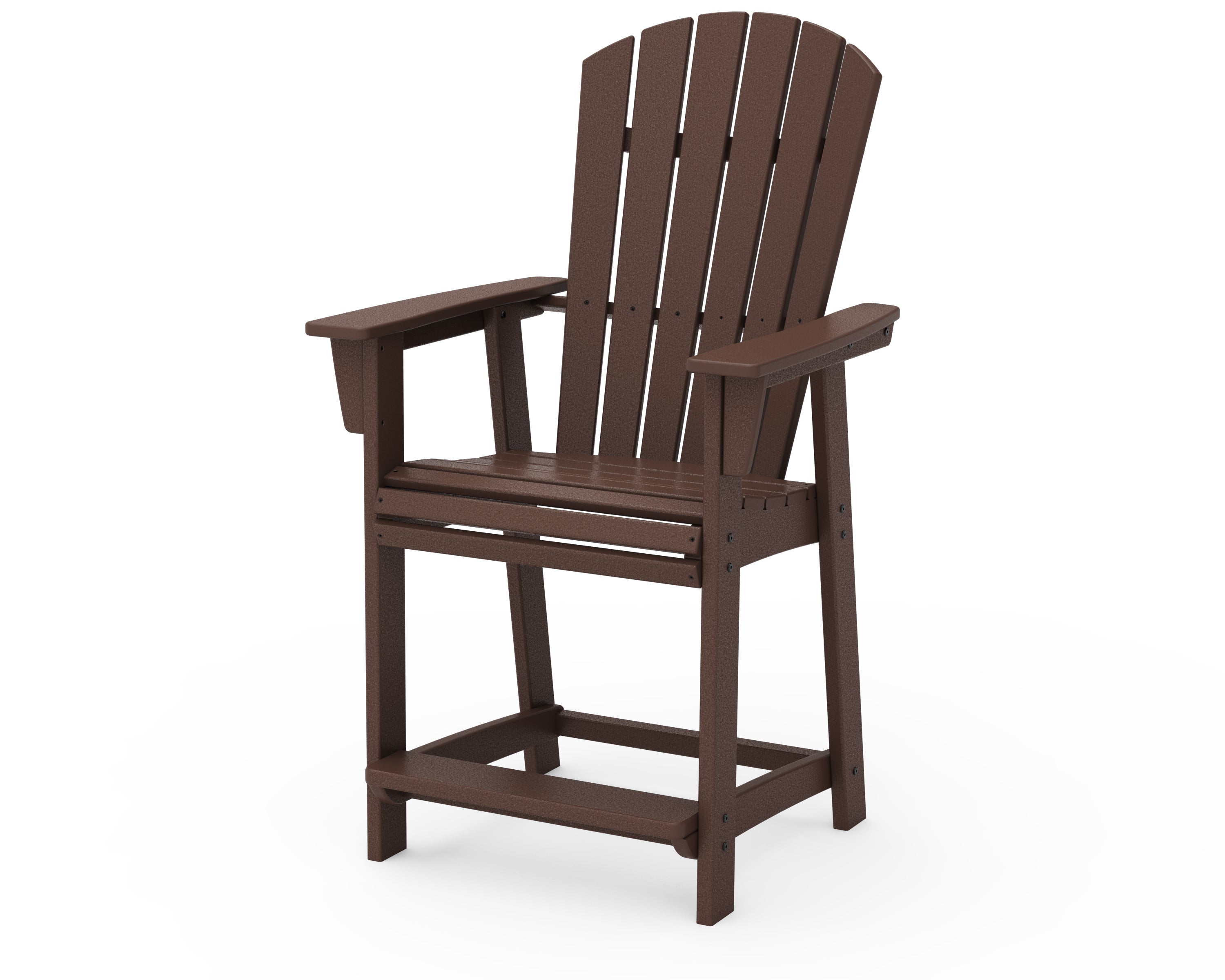 POLYWOOD® Nautical Curveback Adirondack Counter Chair in Mahogany