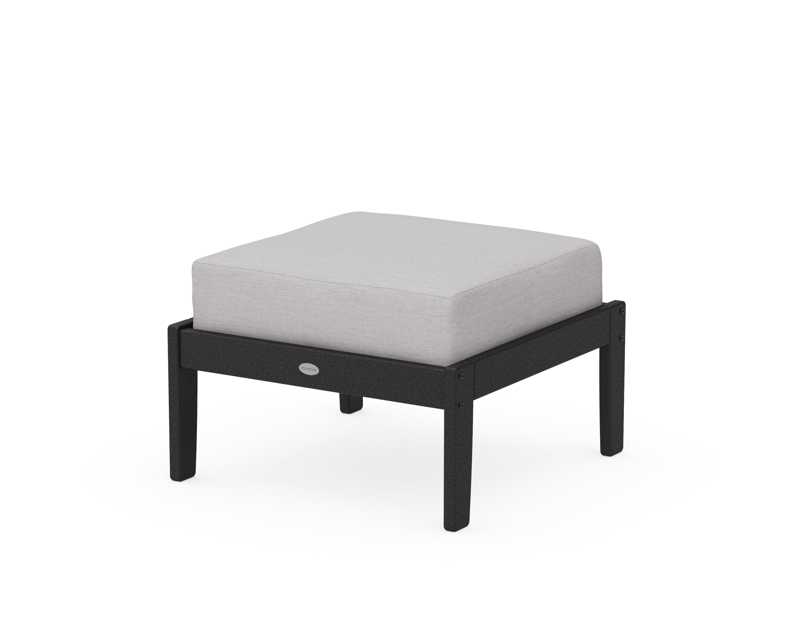 POLYWOOD® Braxton Deep Seating Ottoman in Black / Granite