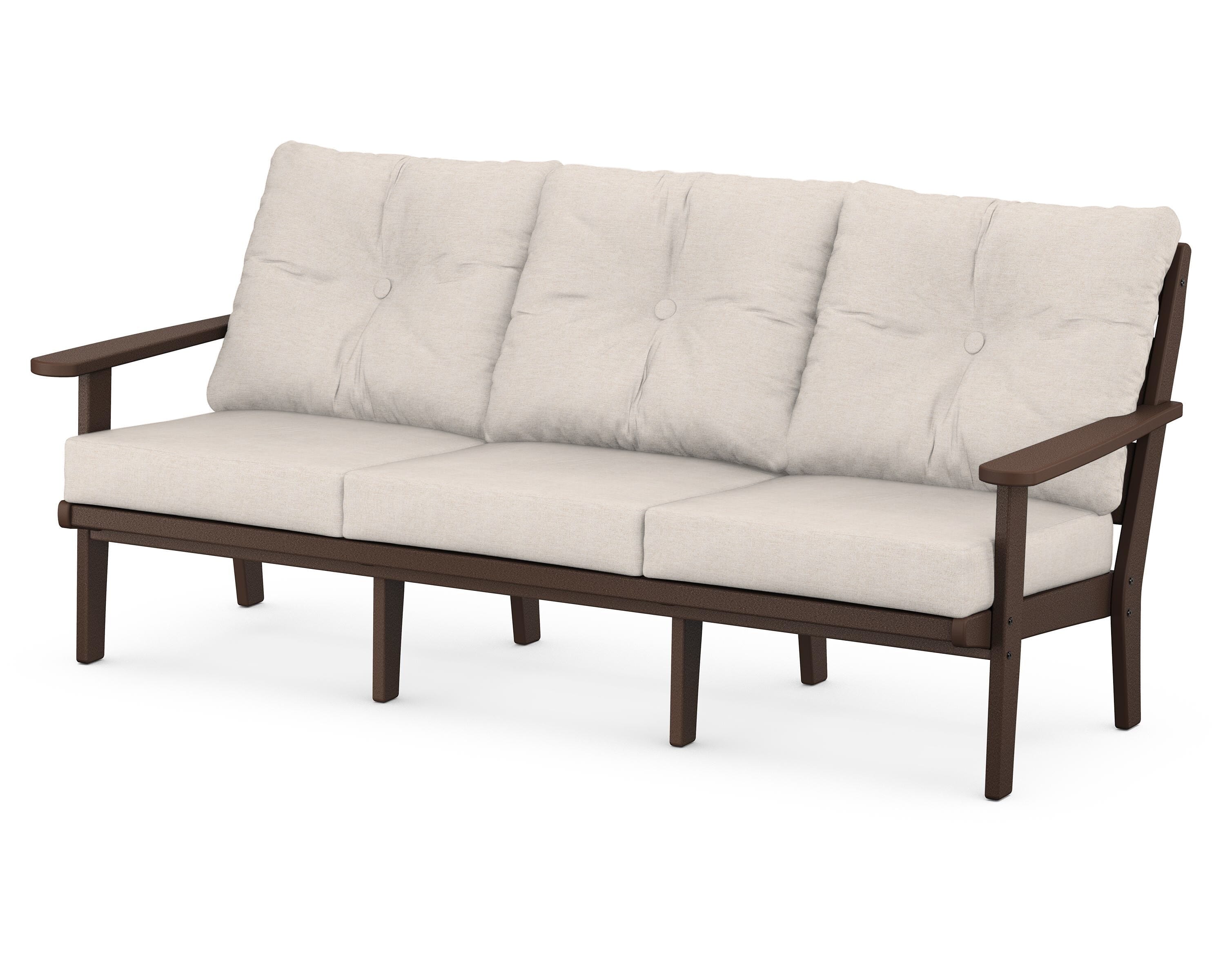 POLYWOOD® Lakeside Deep Seating Sofa in Mahogany / Nuance Cloud