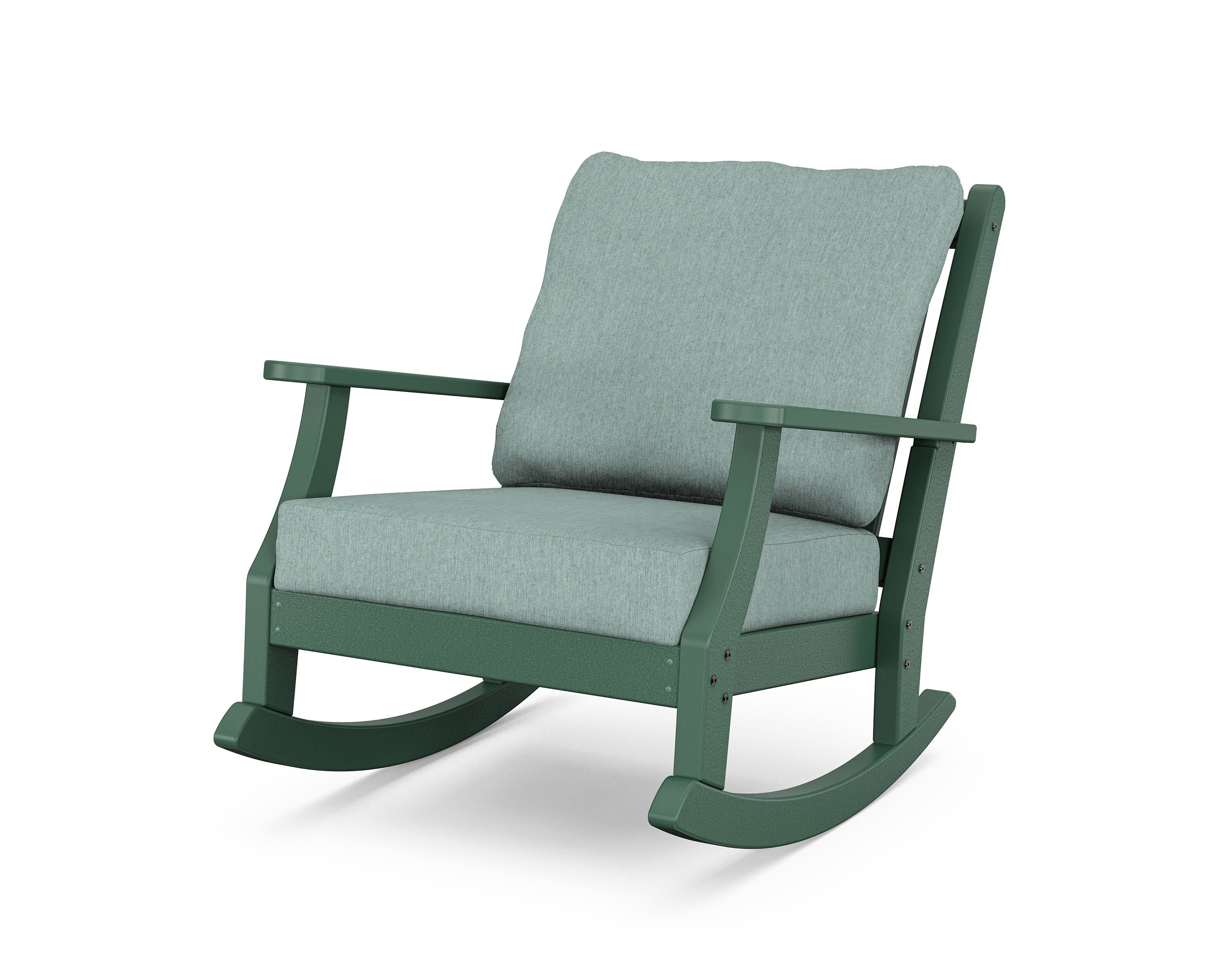 Country Living Wovendale Deep Seating Rocking Chair in Green / Glacier Spa