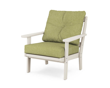 POLYWOOD® Mission Deep Seating Chair in Sand / Chartreuse Boucle