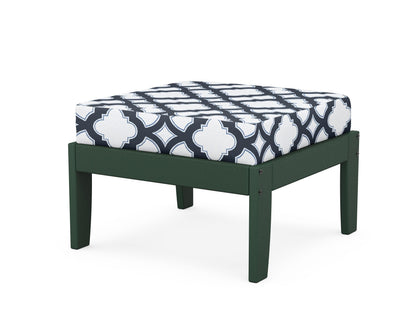 Unbranded Modular Ottoman - Classic in Green / Trellis Marine Indigo