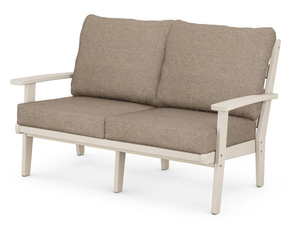 POLYWOOD® Grant Park Deep Seating Loveseat in Sand / Spiced Burlap