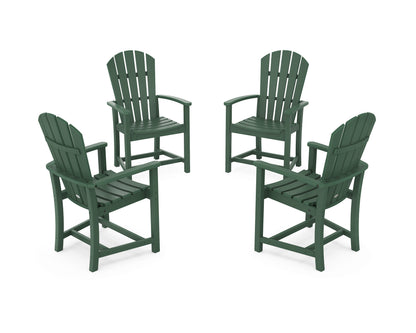 POLYWOOD® Palm Coast 4-Piece Upright Adirondack Conversation Set in Green