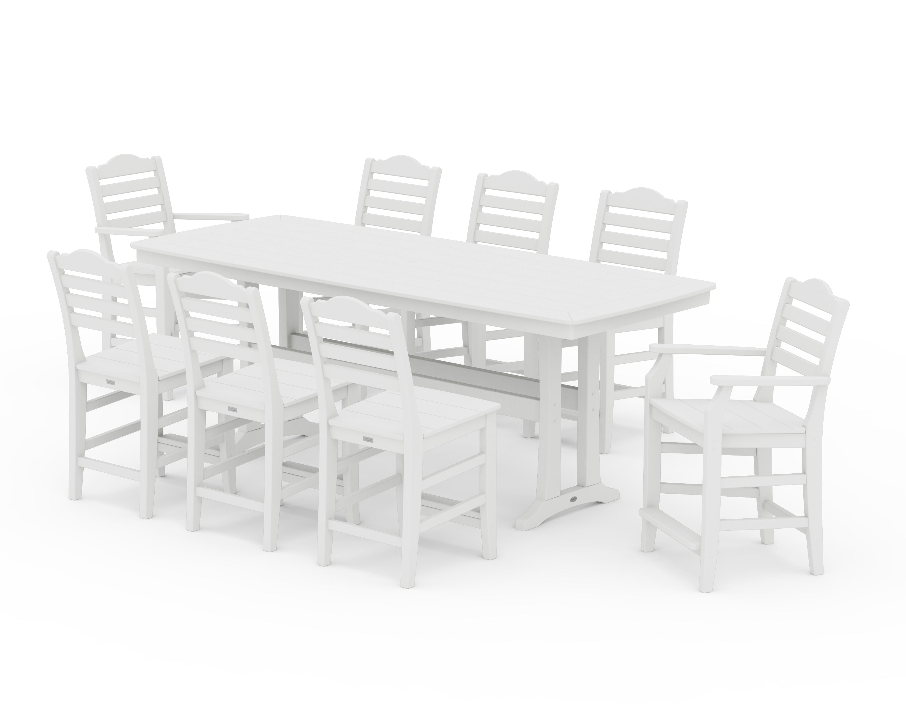 Draper James™ by  POLYWOOD® Savannah 9-Piece Counter Set with Trestle Legs in White