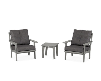 POLYWOOD® Prairie 3-Piece Deep Seating Set in Slate Grey / Ash Charcoal