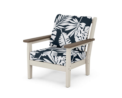 POLYWOOD® Chippendale Deep Seating Chair in Sand / Kona / Leaf Marine Indigo