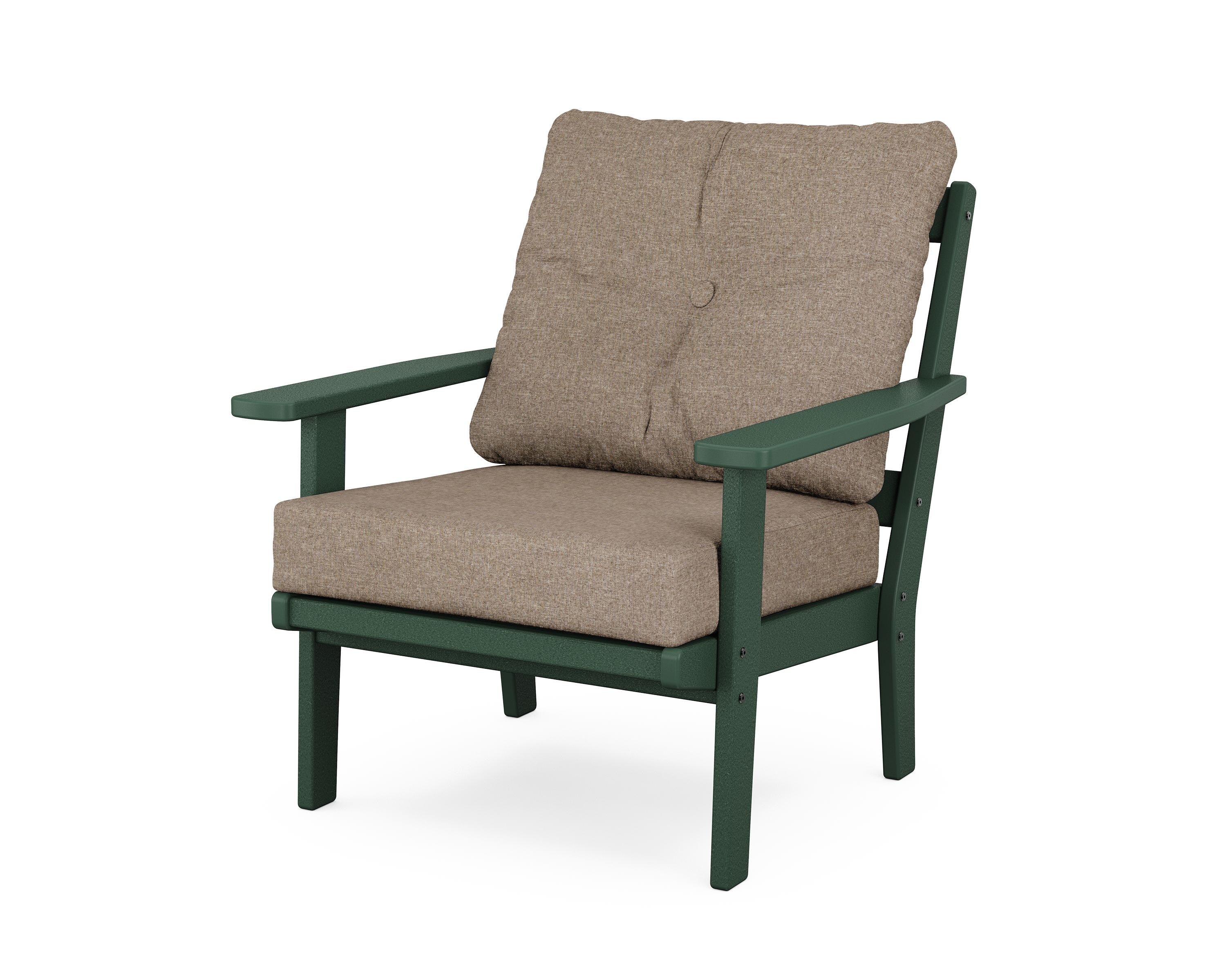 POLYWOOD® Oxford Deep Seating Chair in Green / Spiced Burlap