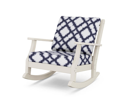 Country Living Wovendale Deep Seating Rocking Chair in Sand / Trellis Navy
