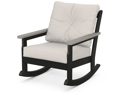 POLYWOOD® Vineyard Deep Seating Rocking Chair in Black / Driftwood / Cast Ash