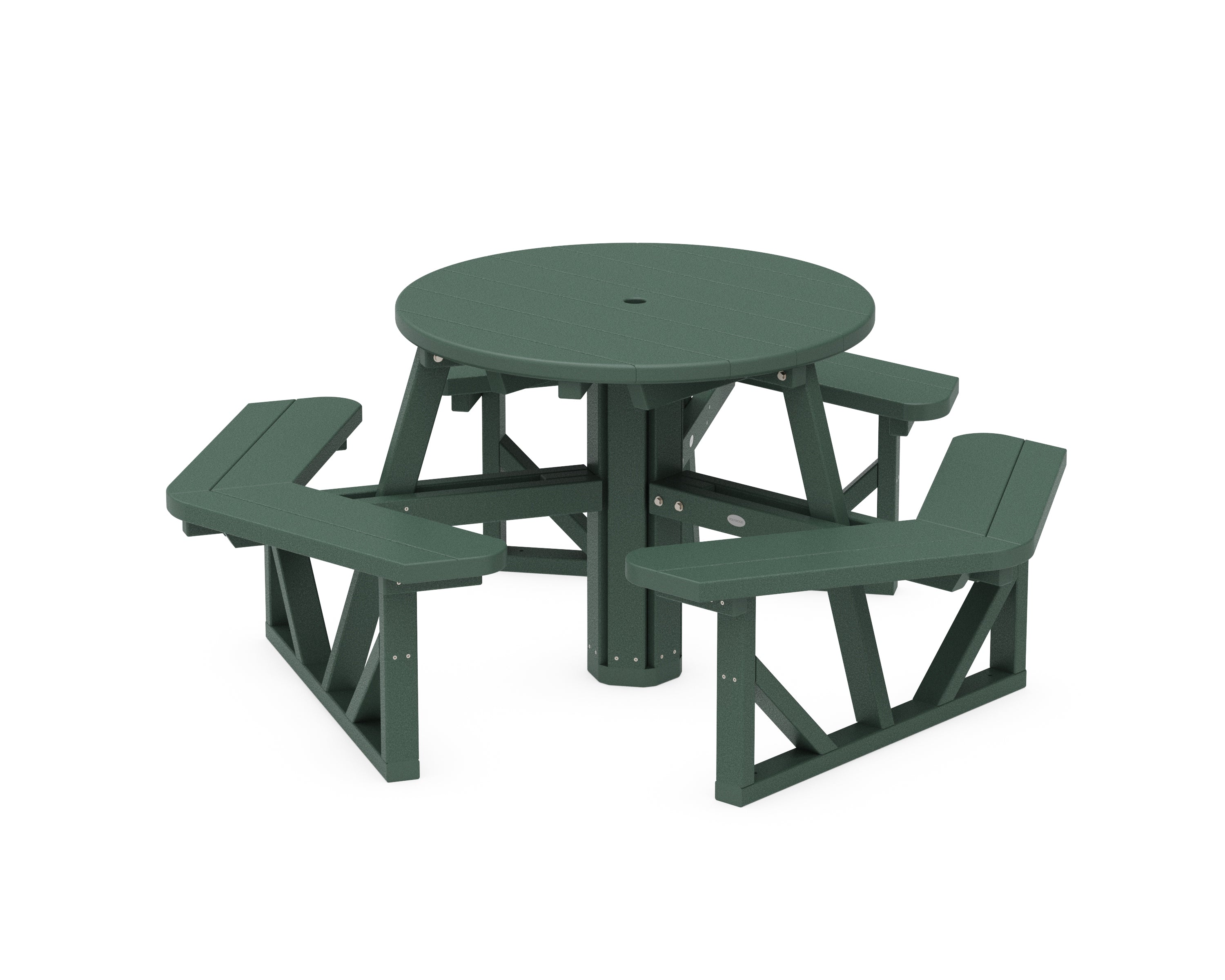POLYWOOD® Park 36" Round Picnic Table in Green