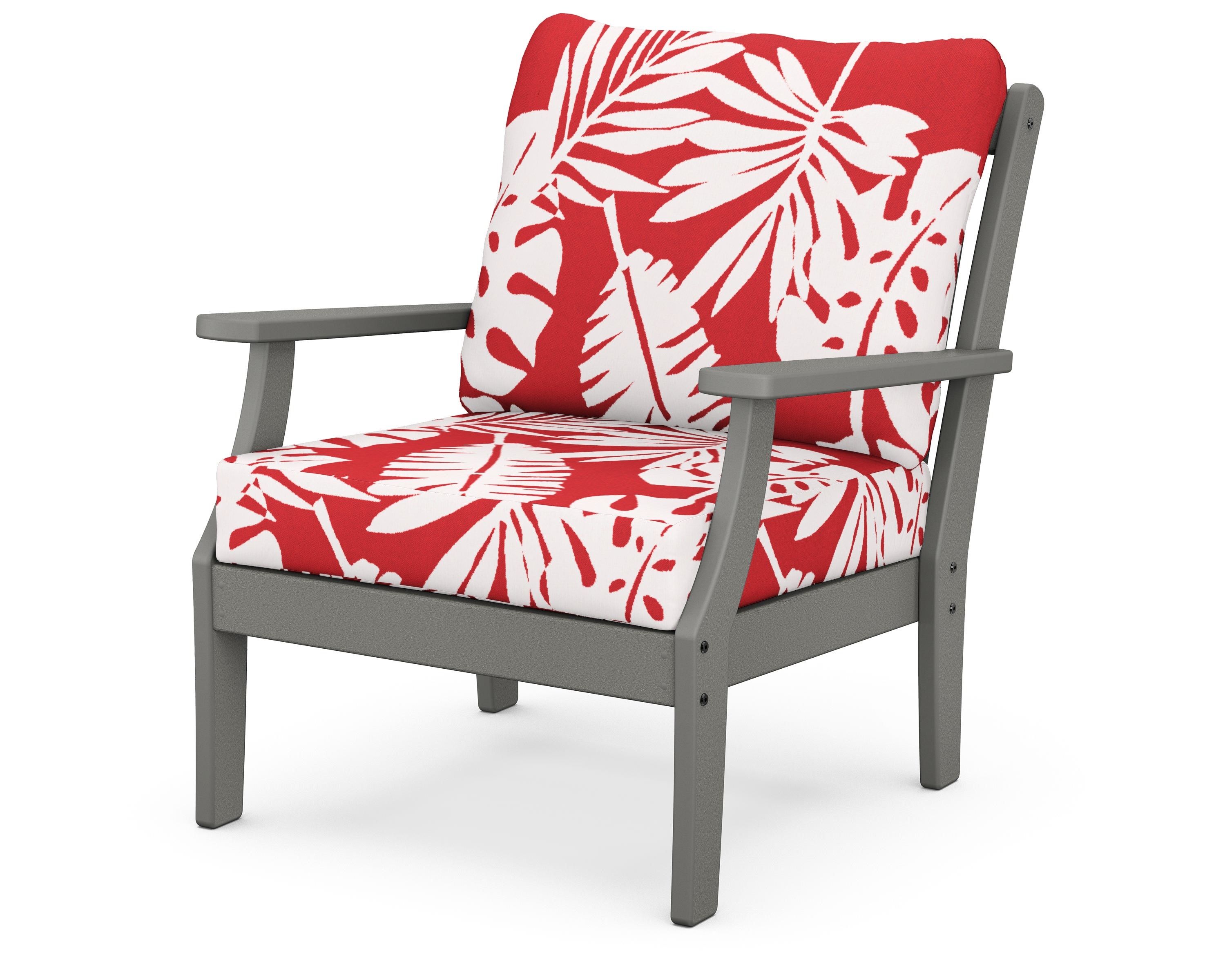 POLYWOOD® Braxton Deep Seating Chair in Slate Grey / Leaf Crimson
