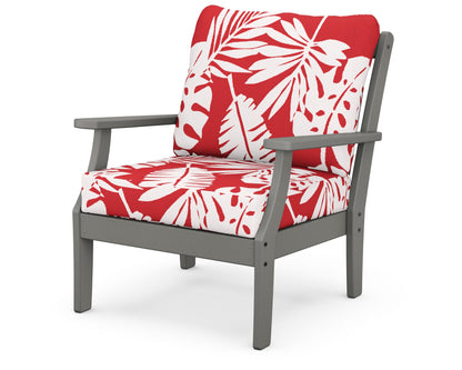 POLYWOOD® Braxton Deep Seating Chair in Slate Grey / Leaf Crimson