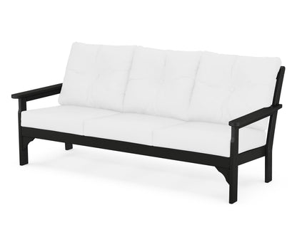 POLYWOOD® Vineyard Deep Seating Sofa in Black / Natural