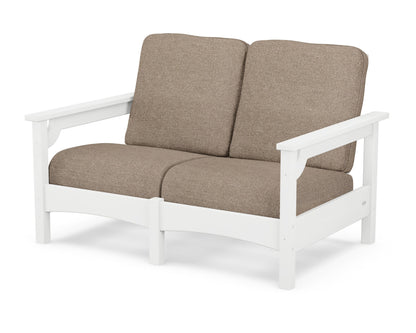 POLYWOOD® Club Loveseat in White / Spiced Burlap