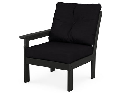 POLYWOOD® Vineyard Modular Left Arm Chair in Black / Midnight Linen