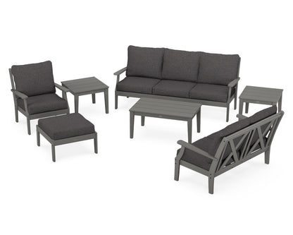 POLYWOOD® Braxton 7-Piece Deep Seating Set in Slate Grey / Ash Charcoal
