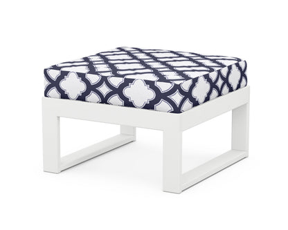 Unbranded Modular Ottoman - Modern in White / Trellis Navy