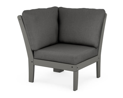 POLYWOOD® Braxton Modular Corner Chair in Slate Grey / Spectrum Carbon