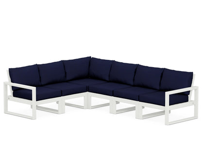 POLYWOOD® EDGE 6-Piece Modular Deep Seating Set in Vintage White / Navy