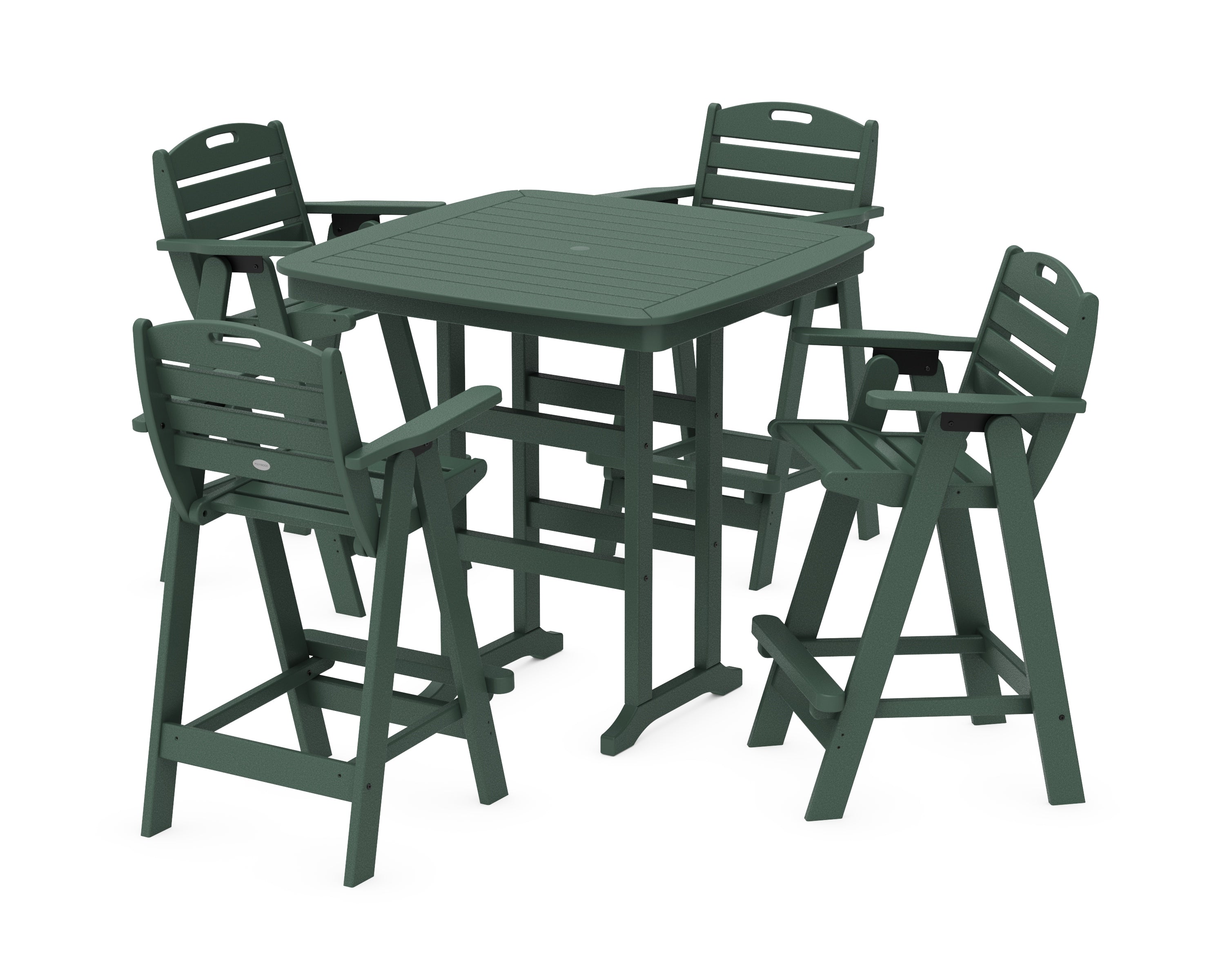 POLYWOOD® Nautical 5-Piece Bar Set in Green