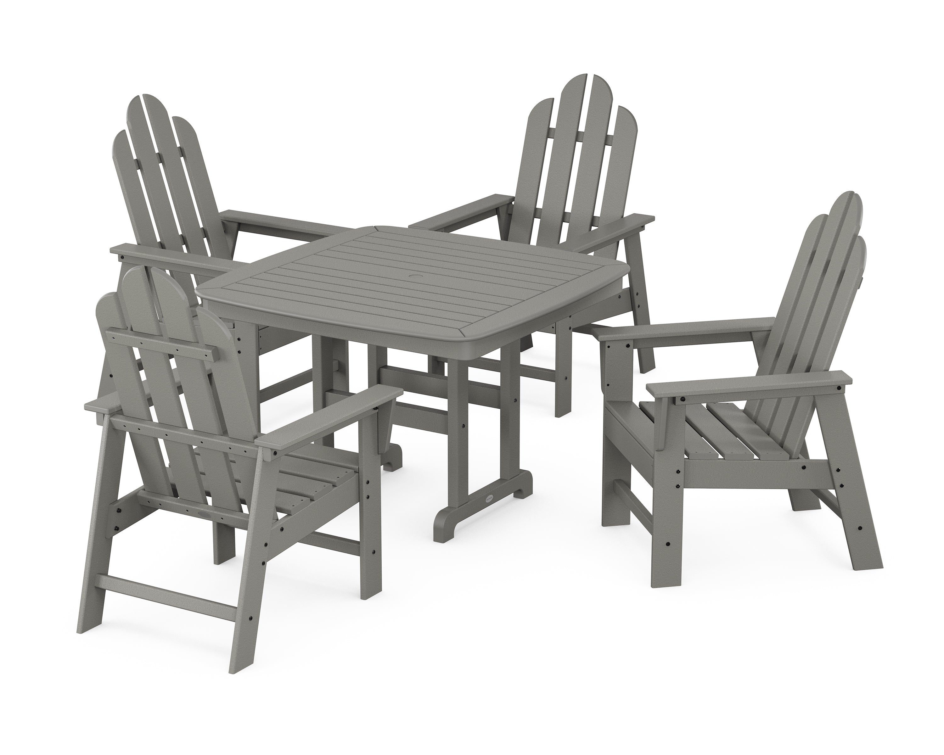 POLYWOOD® Long Island 5-Piece Dining Set with Trestle Legs in Slate Grey