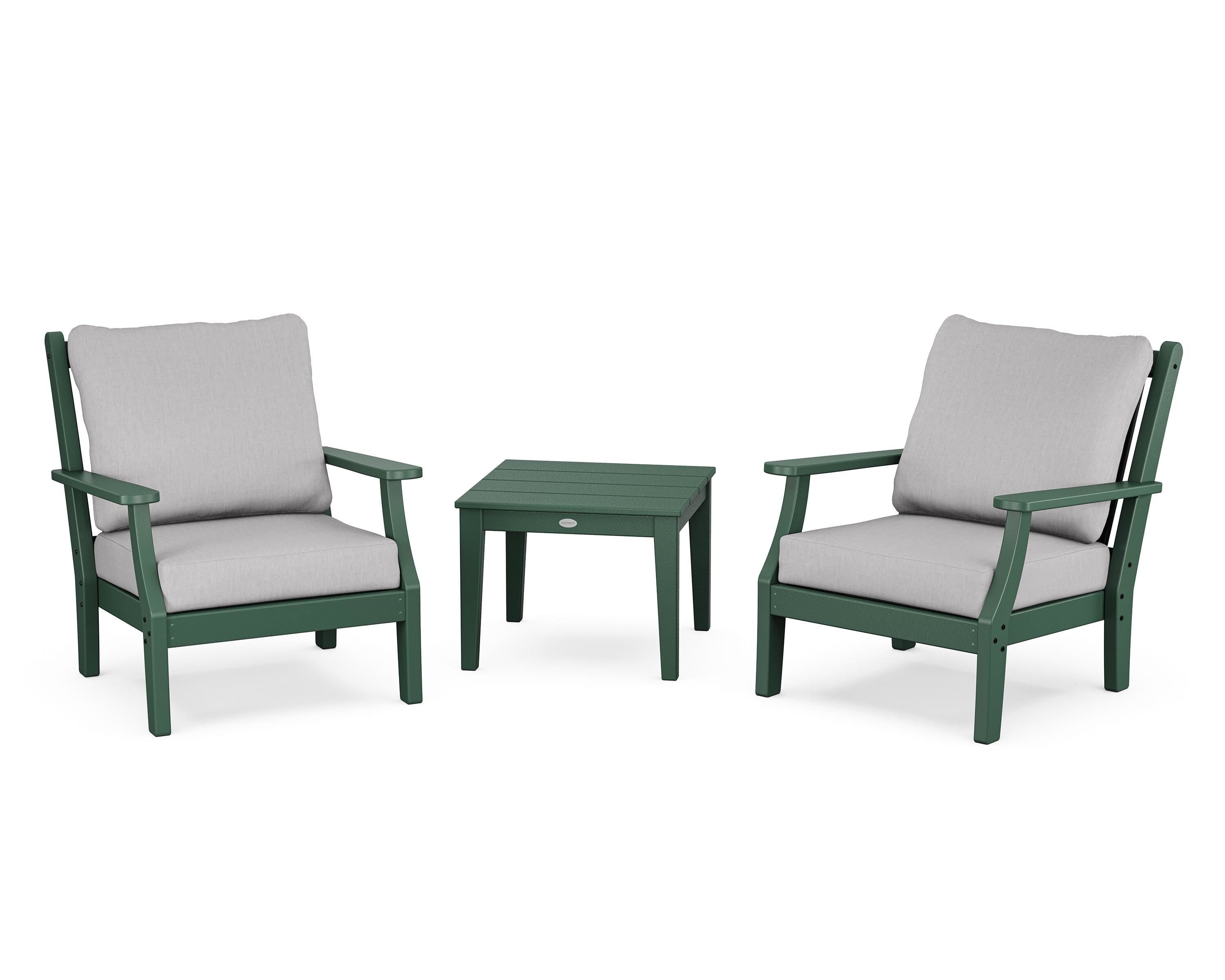 Country Living Wovendale 3-Piece Deep Seating Set in Green / Granite