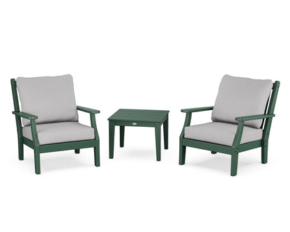 Country Living Wovendale 3-Piece Deep Seating Set in Green / Granite