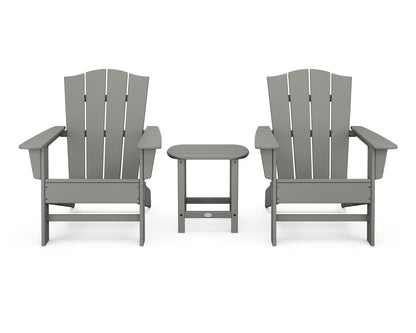 POLYWOOD® Wave 3-Piece Adirondack Chair Set with The Crest Chairs in Slate Grey