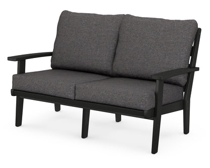 POLYWOOD® Grant Park Deep Seating Loveseat in Black / Ash Charcoal