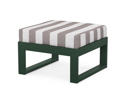 Unbranded Modular Ottoman - Modern in Green / Cabana Stripe Grey Mist