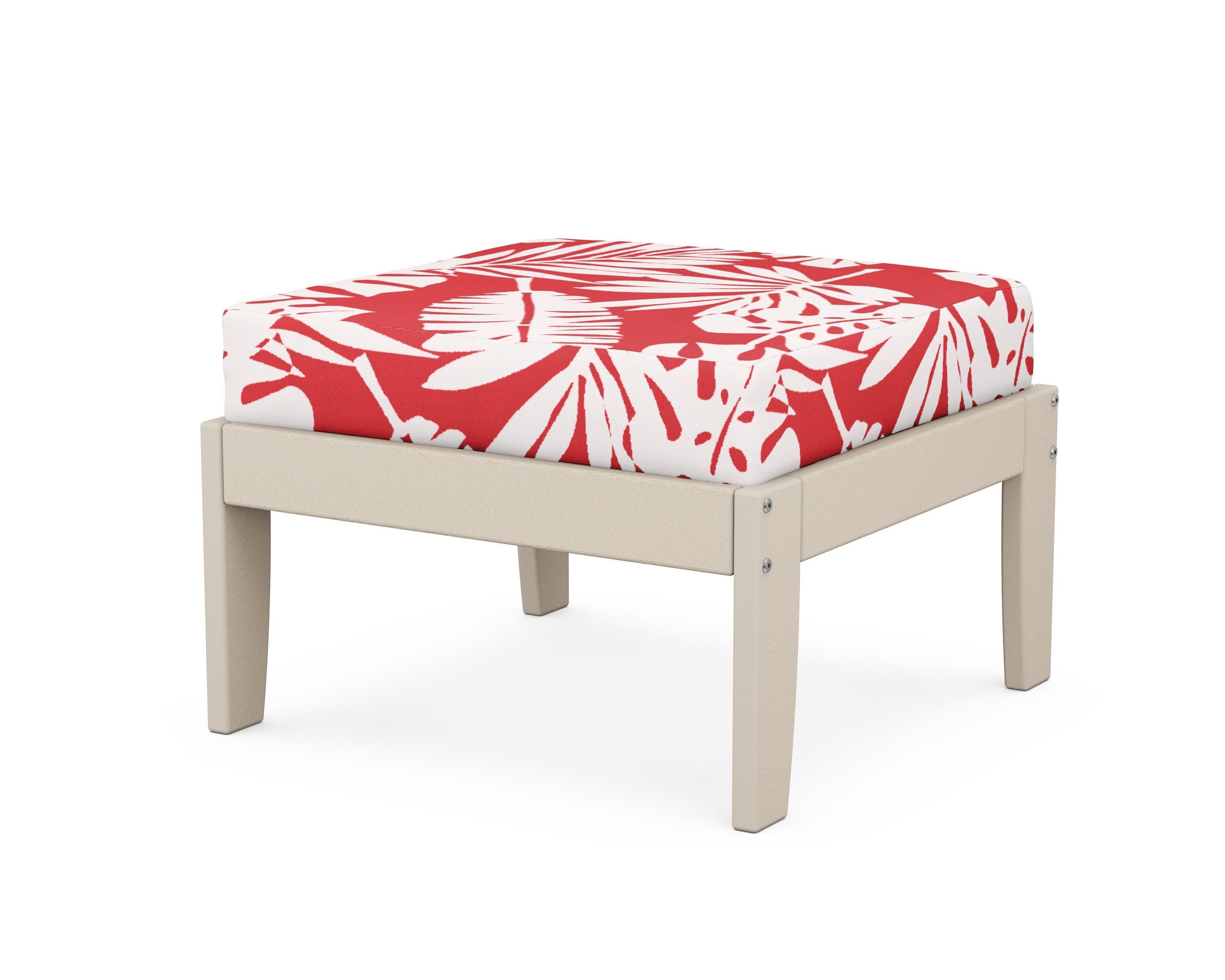 Unbranded Modular Ottoman - Classic in Sand / Leaf Crimson