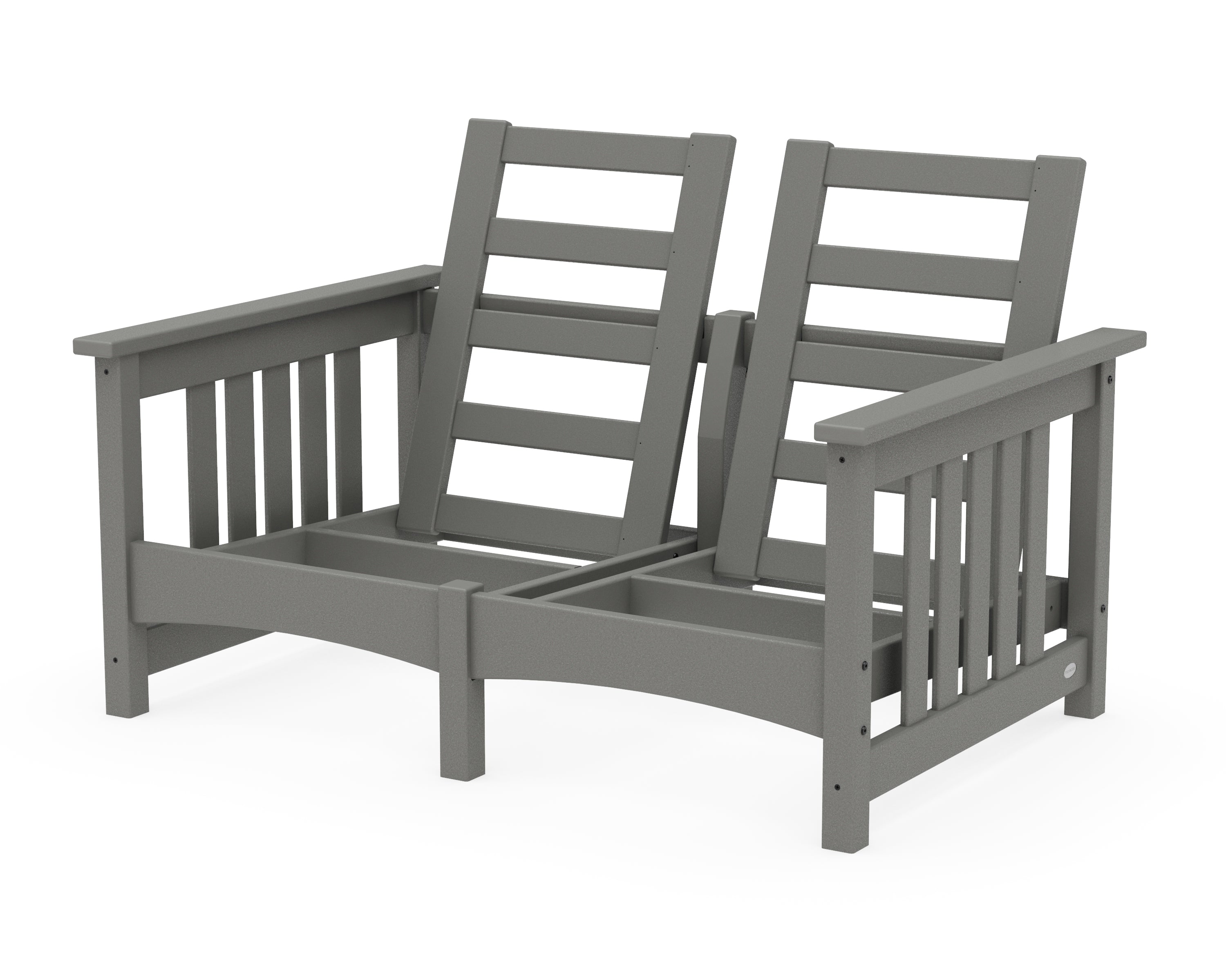 POLYWOOD® Club Mission Loveseat Frame in Slate Grey