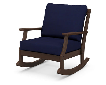POLYWOOD® Braxton Deep Seating Rocking Chair in Mahogany / Navy