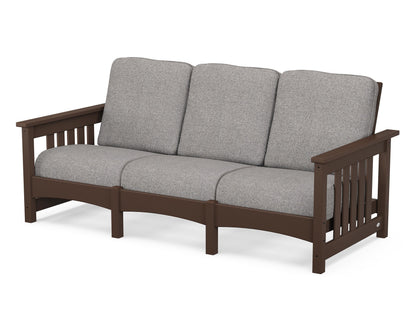 POLYWOOD® Club Mission Sofa in Mahogany / Grey Mist