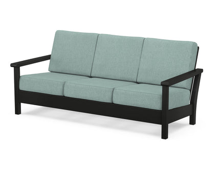 POLYWOOD® Harbour Deep Seating Sofa in Black / Glacier Spa