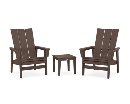 POLYWOOD® 3-Piece Modern Grand Upright Adirondack Set in Mahogany