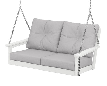 POLYWOOD® Vineyard Deep Seating Swing in White / Granite