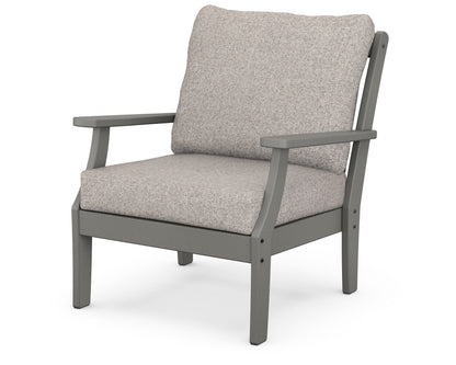 POLYWOOD® Braxton Deep Seating Chair in Slate Grey / Weathered Tweed