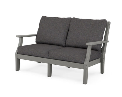 Martha Stewart by POLYWOOD® Chinoiserie Deep Seating Loveseat in Slate Grey / Ash Charcoal