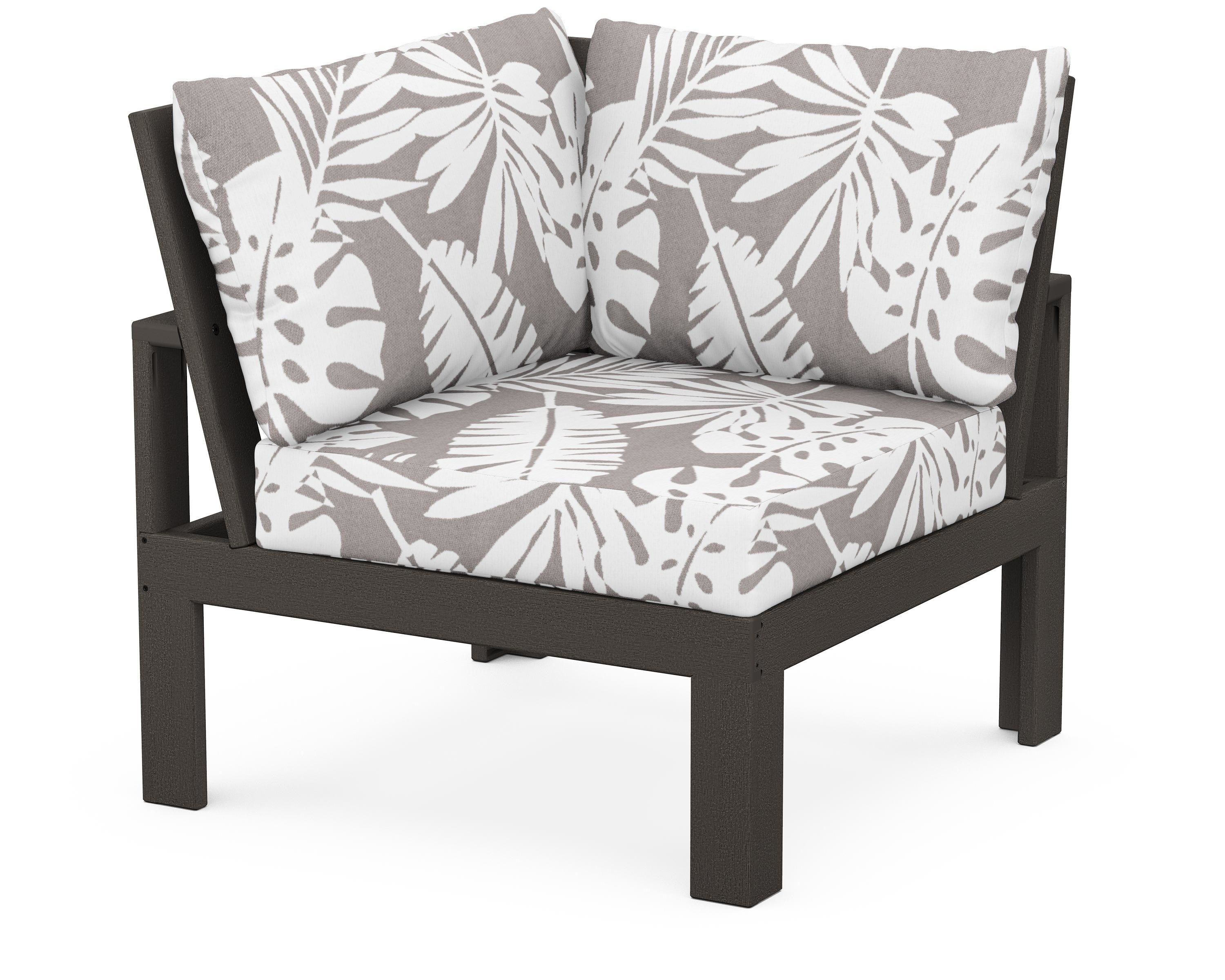 Unbranded Modular Corner Chair in Vintage Coffee / Leaf Grey Mist