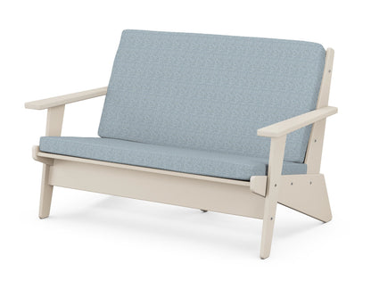 POLYWOOD® Riviera Modern Lounge Loveseat in Sand / Exhale Sky