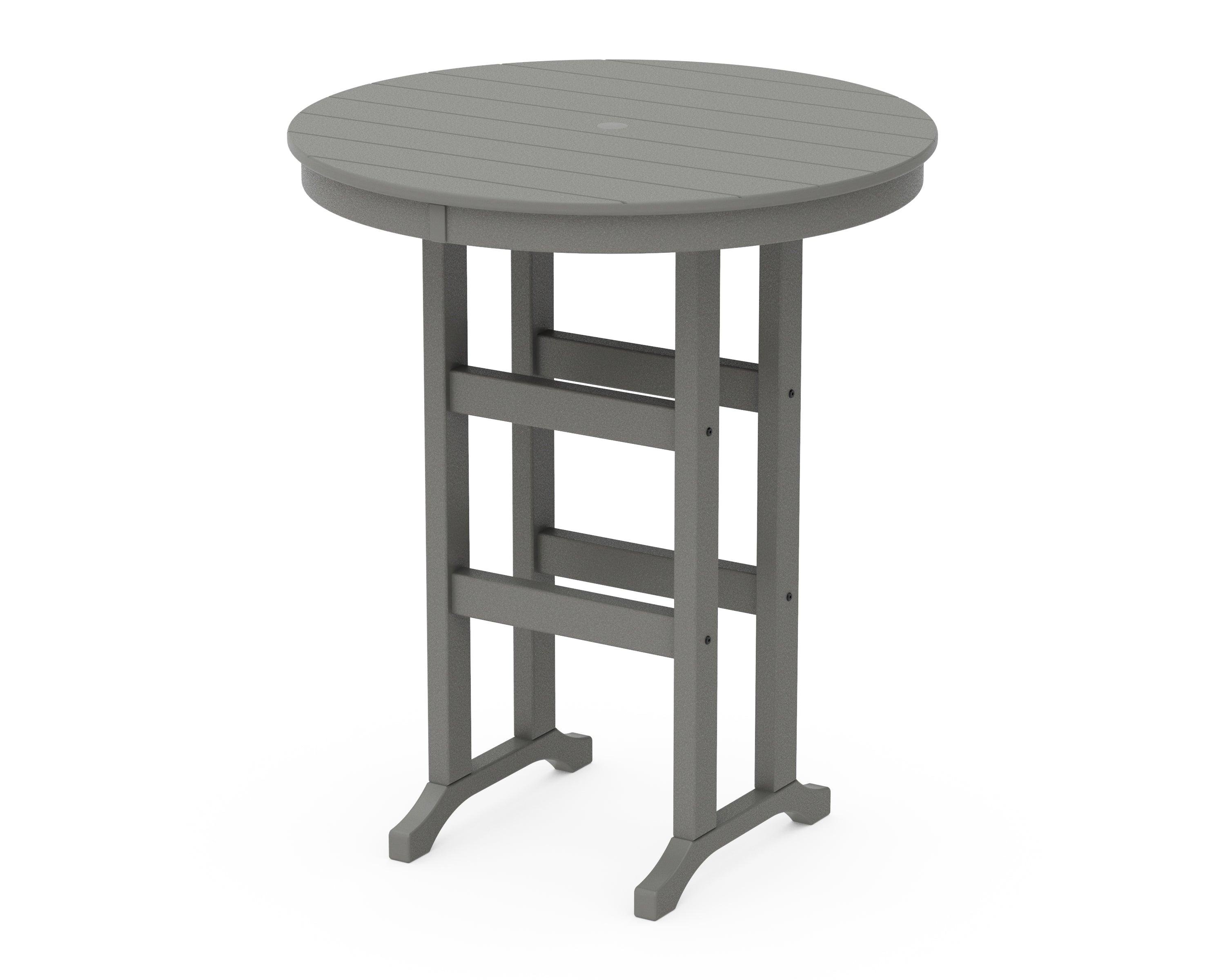 POLYWOOD® 36" Round Farmhouse Bar Table in Slate Grey