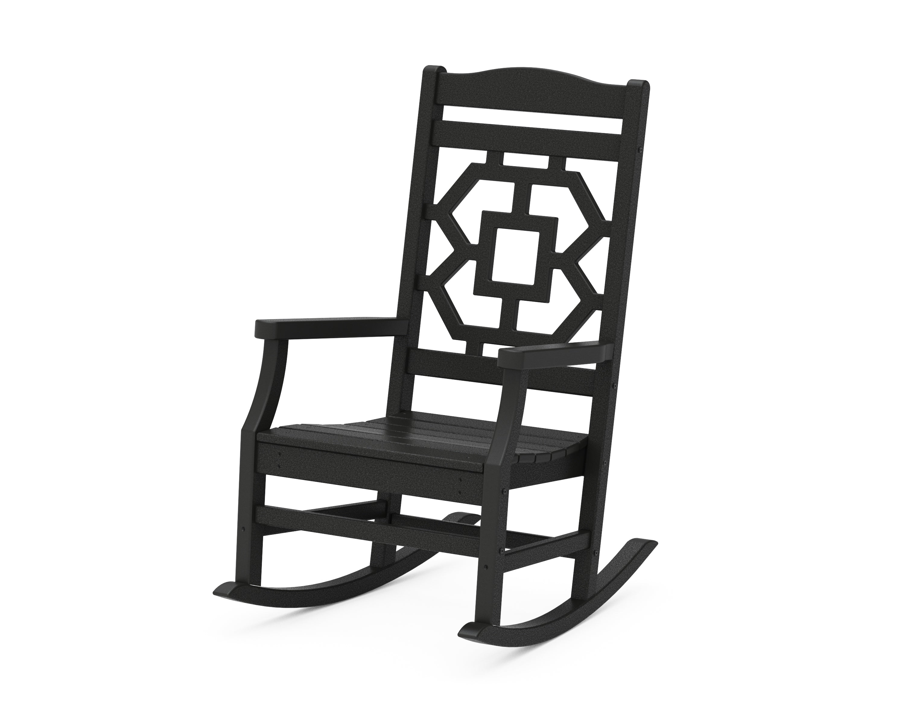 Martha Stewart by POLYWOOD® Chinoiserie Rocking Chair in Black
