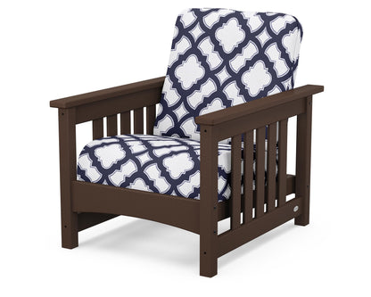 POLYWOOD® Club Mission Chair in Mahogany / Trellis Navy
