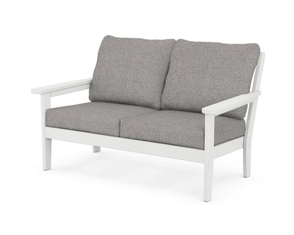 Country Living Cottage Deep Seating Loveseat in White / Grey Mist