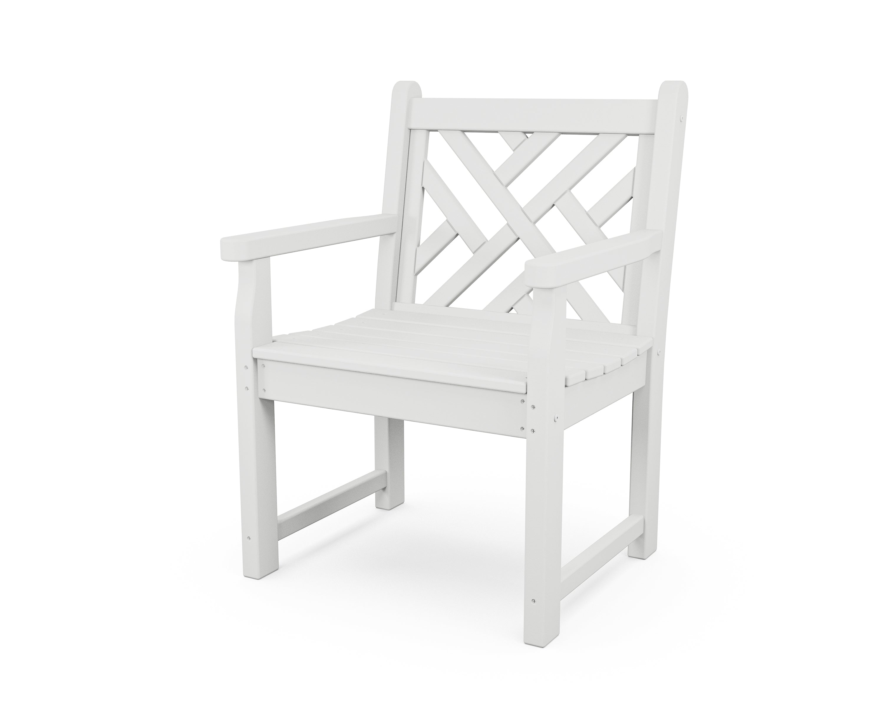 POLYWOOD® Chippendale Garden Arm Chair in White