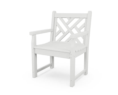 POLYWOOD® Chippendale Garden Arm Chair in White